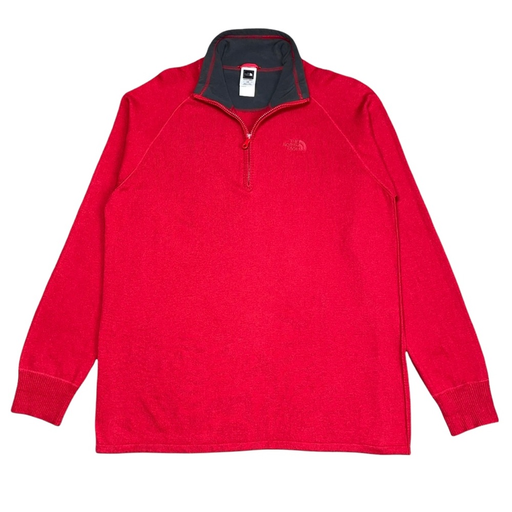 Vintage THE NORTH FACE Wool Sweater 1/4 Zip GREAT COLOR Men’s LARGE
